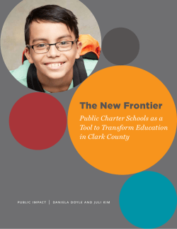The New Frontier: Public Charter Schools as a Tool to Transform