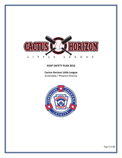 ASAP SAFETY PLAN 2016 Cactus-Horizon Little League Scottsdale