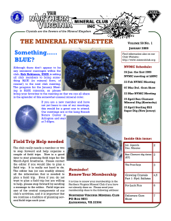 the mineral newsletter - Northern Virginia Mineral Club