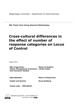 Cross-cultural scale effects for a short Locus of Control scale