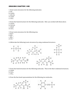 ORGO/BIO CHAPTER 3 HW 1. Draw Lewis structures for the