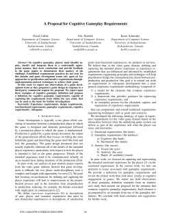 A Proposal for Cognitive Gameplay Requirements