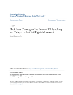Black Press Coverage of the Emmett Till Lynching as a Catalyst to