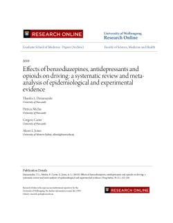 Effects of benzodiazepines, antidepressants and