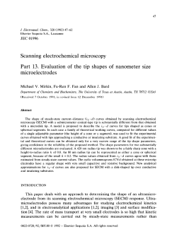 Scanning electrochemical microscopy Part 13