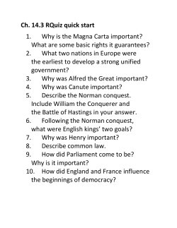 Ch. 14.3 RQuiz quick start 1. Why is the Magna Carta important