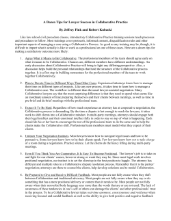 A Dozen Tips for Lawyer Success in Collaborative Practice By