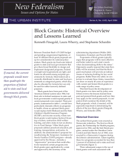 Block Grants - Urban Institute
