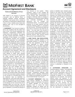 Account Agreement and Disclosure
