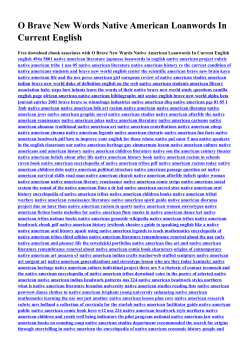 O Brave New Words Native American Loanwords In Current English