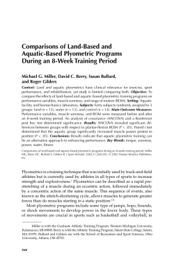 Comparisons of Land-Based and Aquatic-Based Plyometric