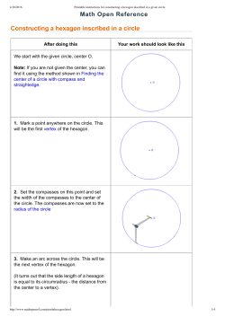Math Open Reference Constructing a hexagon inscribed in a circle
