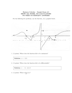 Sample Exam #1 Answers