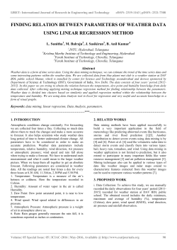 finding relation between parameters of weather data using