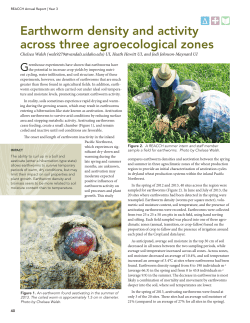 Earthworm density and activity across three agroecological