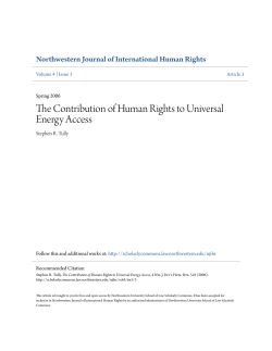 The Contribution of Human Rights to Universal Energy Access