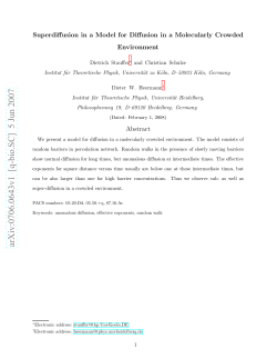 Superdiffusion in a Model for Diffusion in a Molecularly Crowded