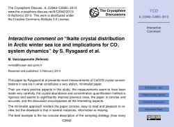 Interactive comment on &ldquo;Ikaite crystal distribution in Arctic