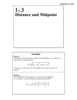 Distance and Midpoint