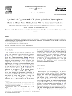 Synthesis of C60-attached SCS pincer palladium(II) complexes