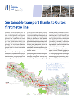 Sustainable transport thanks to Quito`s first metro line