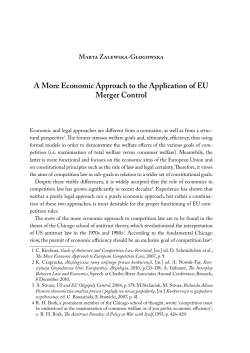 A More Economic Approach to the Application of EU Merger Control