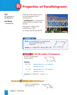 6.2 Properties of Parallelograms