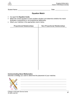 Equation Match Proportional Relationships Non