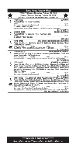 1 first race - Santa Anita Park