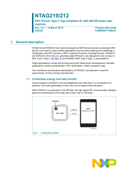 NTAG210/212 NFC Forum Type 2 Tag compliant IC with 48/128