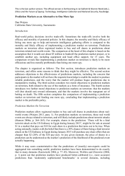 Prediction markets as an alternative to one more spy