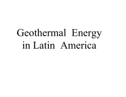 Geothermal Energy in Latin America