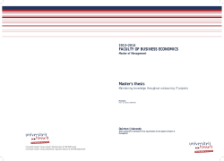FACULTY OF BUSINESS ECONOMICS Master`s thesis