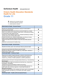 Canadian provincial health education curricula
