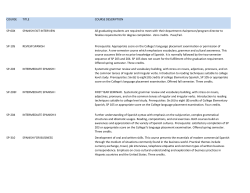 Spanish Course Descriptions
