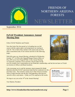 NEWSLETTER - Friends of Northern Arizona Forests