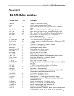 Appendix C HEC-RAS Output Variables