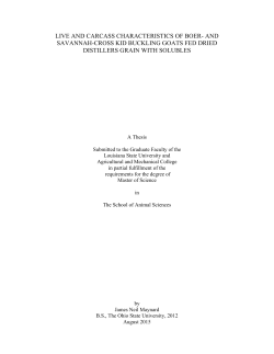 live and carcass characteristics of boer