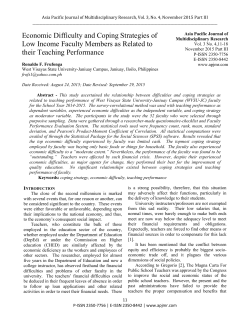 Economic Difficulty and Coping Strategies of Low Income Faculty