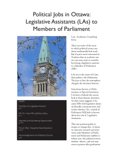 Political Jobs in Ottawa: Legislative Assistants (LAs) to Members of