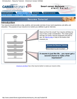Resume Tutorial