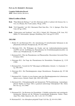 Prof. em. Dr. Reinhold G. Herrmann Complete Publication Record (B