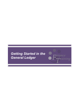 Getting Started in the General Ledger