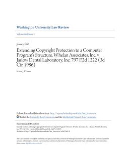 Extending Copyright Protection to a Computer Program`s Structure