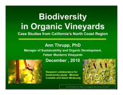Biodiversity in Organic Vineyards