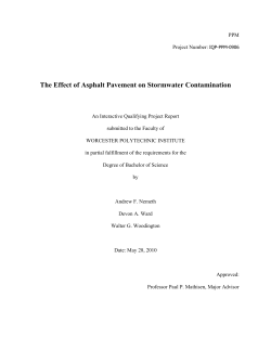 The Effect of Asphalt Pavement on Stormwater Contamination