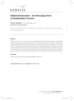 Global Geotourism &ndash; An Emerging Form of Sustainable Tourism