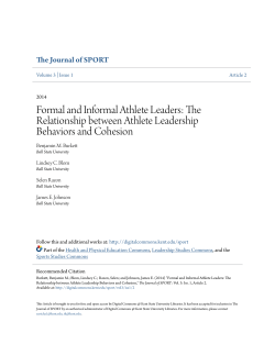 Formal and Informal Athlete Leaders: The Relationship between