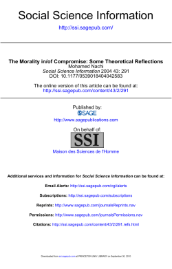 The morality in/of compromise: some theoretical reflections.