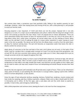 Riding In Hot Weather - Rider Education of NJ Inc.